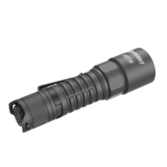SPERAS PZ16 tactical flashlight tail cap highlighting the one step to strobe button for emergency defense