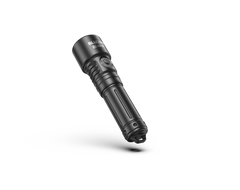 BLUDIVE BD20 V2 Scuba Diving Torch rear angled view highlighting the stainless steel side switch and ergonomic anti-slip body design