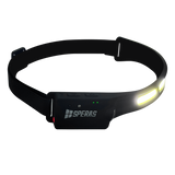 SPERAS B47L-1 rechargeable headlamp with focused 130m XPG side spotlight turned on