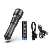Bludive BD20 scuba diving flashlight complete kit with 18650 Type-C rechargeable battery and lanyard