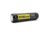 SPERAS EB31 3100mAh high-drain 18650 flashlight battery lying horizontally