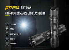 SPERAS EST MAX 2500lm 279m Professional Tactical Police Flashlight