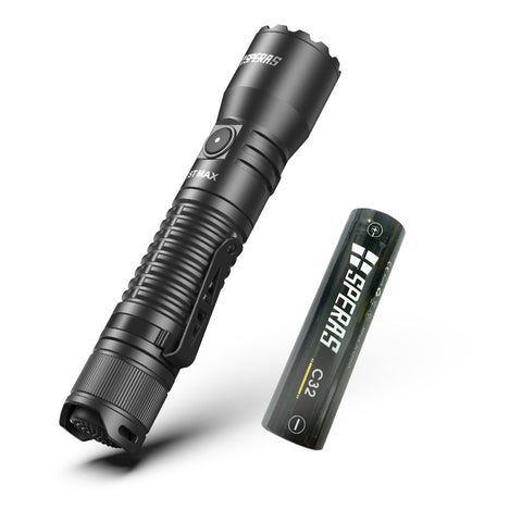 SPERAS EST Max 2500 lumen powerful tactical flashlight with customized 10A high-discharging 3200mAh 18650 battery