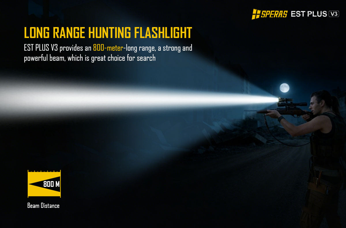 SPERAS EST PLUS V3 SFT42R LED delivering 800m throw distance for handheld search