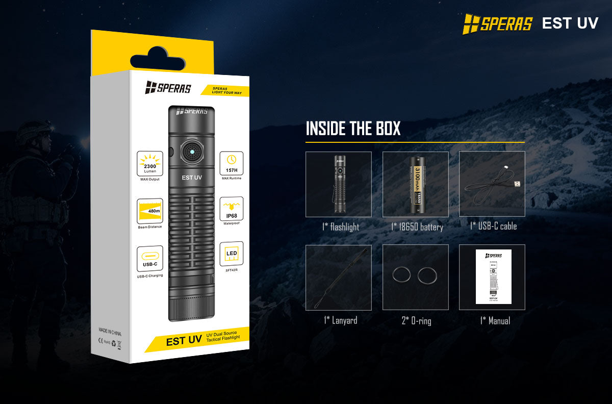 What is inside the box of SPERAS EST UV