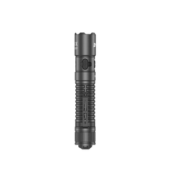 Side profile of the SPERAS EST UV rechargeable flashlight displaying the USB-C port cover and pocket clip