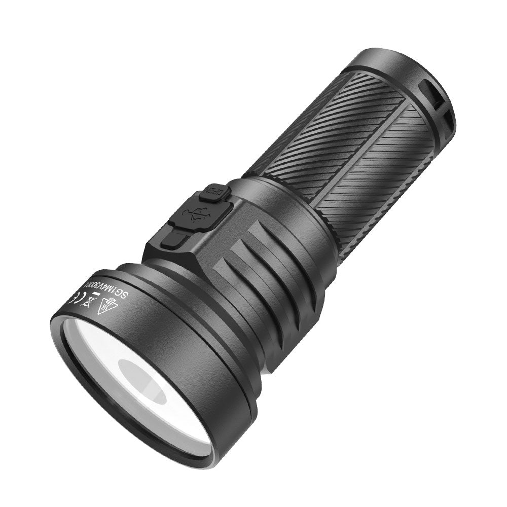 Dynamic angled view of the SPERAS M4 V3 Compact Flashlight, detailing the anti-slip knurling and versatile everyday carry design.