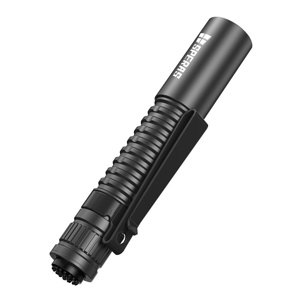 SPERAS EST MIC durable aerospace grade aluminum flashlight with tactical tail switch