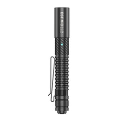 Side profile view of SPERAS EST MIC mini flashlight highlighting status indicator