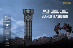 SPERAS P4 compact high lumen tactical flashlight 4000 lumens 288m beam distance for law enforcement