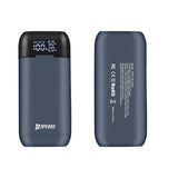 Front and back view of SPERAS PD21700 smart battery charger and power bank showing LED digital display