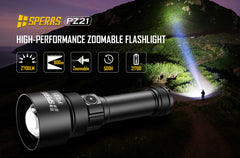 SPERAS PZ21 professional zoom hunting flashlight 2700 lumens 900m throw
