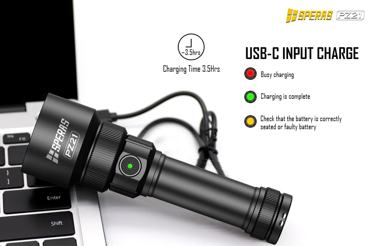 USB-C Universal Power providing 500 Hours of Runtime for long hunting expeditions