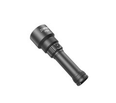 SPERAS PZ21 high-powered flashlight front-diagonal angle showing knurled grip texture