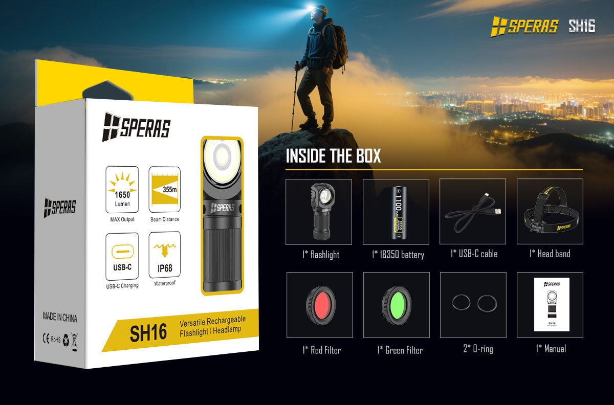 SPERAS SH16 Versatile & Assemble Lamp With Magnet Color Filters