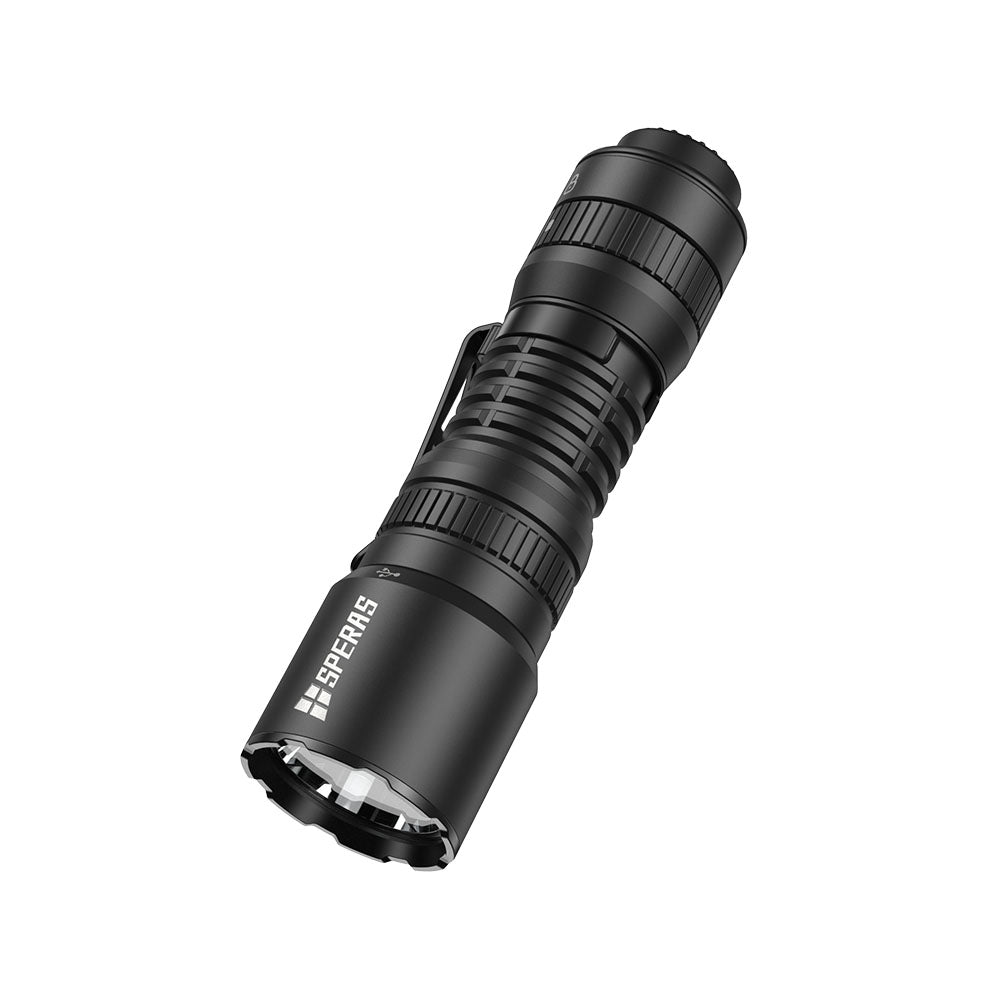 PERAS EST16 emergency flashlight featuring a nano-ceramic glass breaker bezel