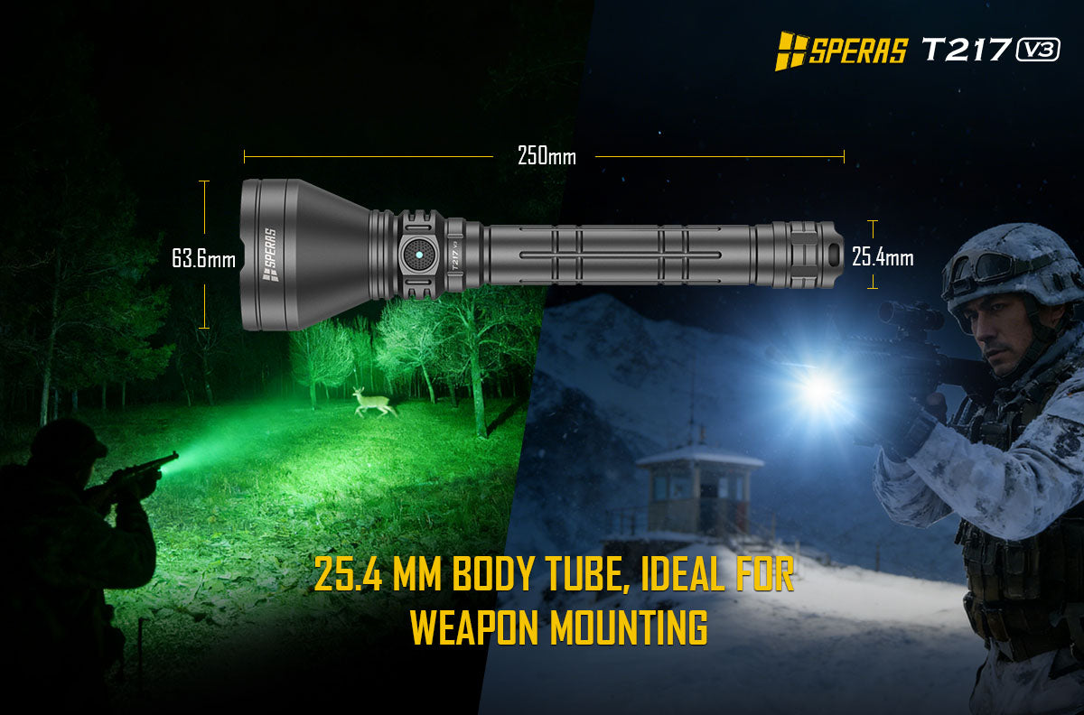 25.4mm body tube of SPERAS T217 V3 ideal for utility equipment mounting