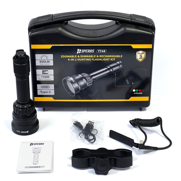 SPERAS TH4 739m Hunting Torch | 4-in-1 IR850 Spotlight Flashlight