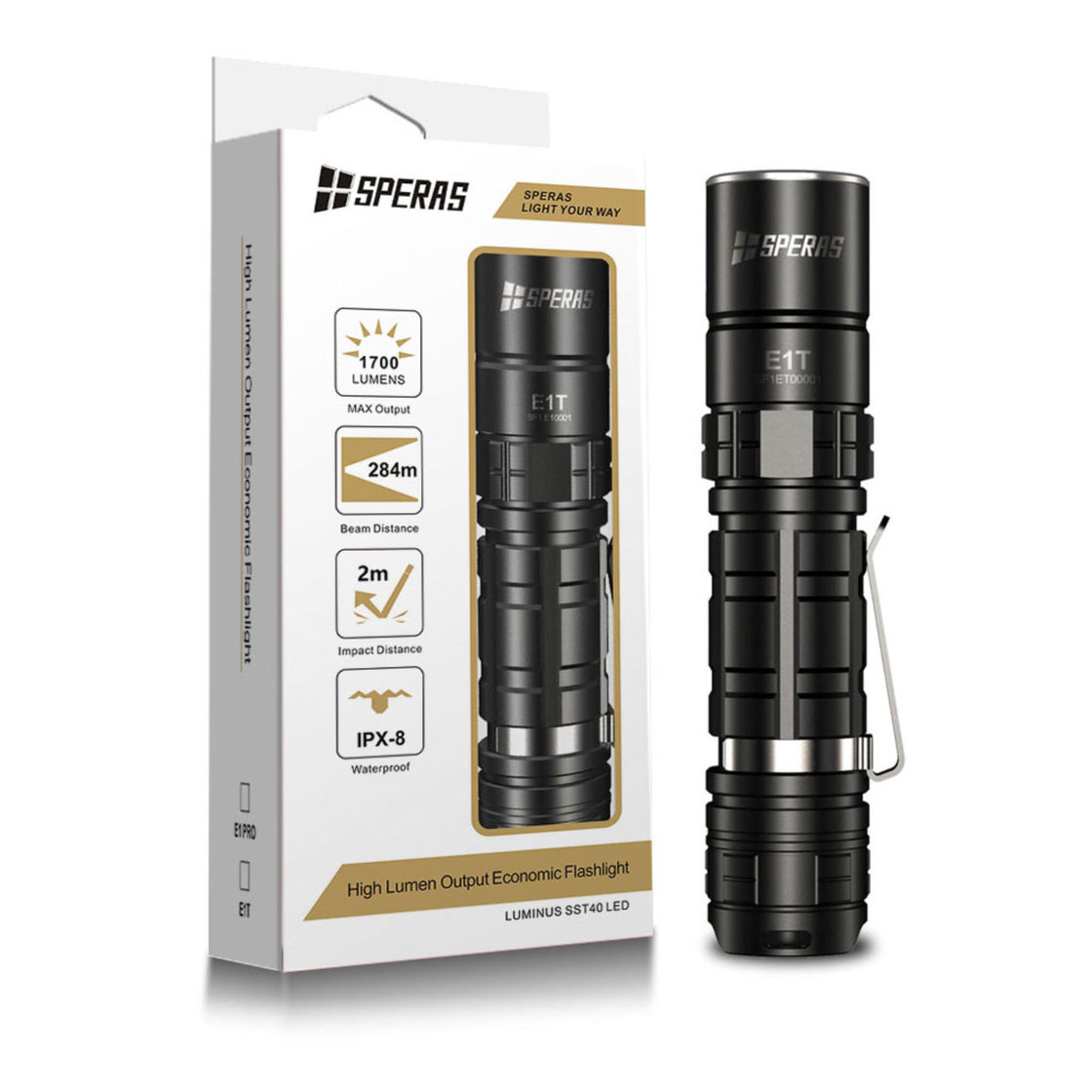 SPREAS E1T 1700LM Tactical Flashlight