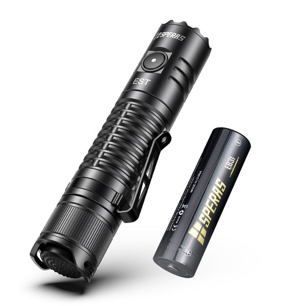 SPERAS EST 1900lm Tactical Flashlight 18650 Rechargeable Duty Torch