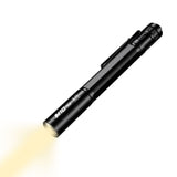 SPERAS M10 penlight turned on demonstrating warm white LED beam