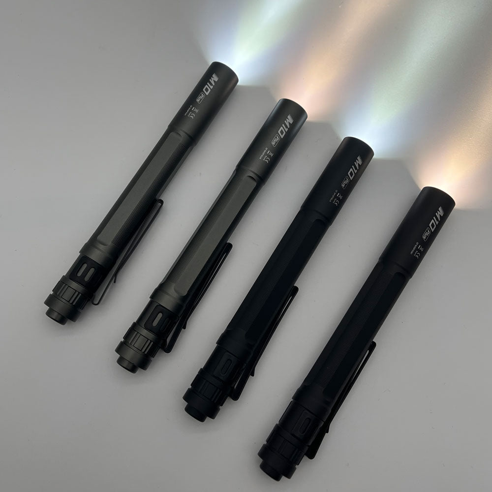 SPERAS M10 flashlight color options black and grey with different LED color temperatures