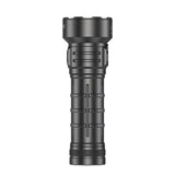 Front profile of SPERAS P4 high performance flashlight with LED power indicator switch