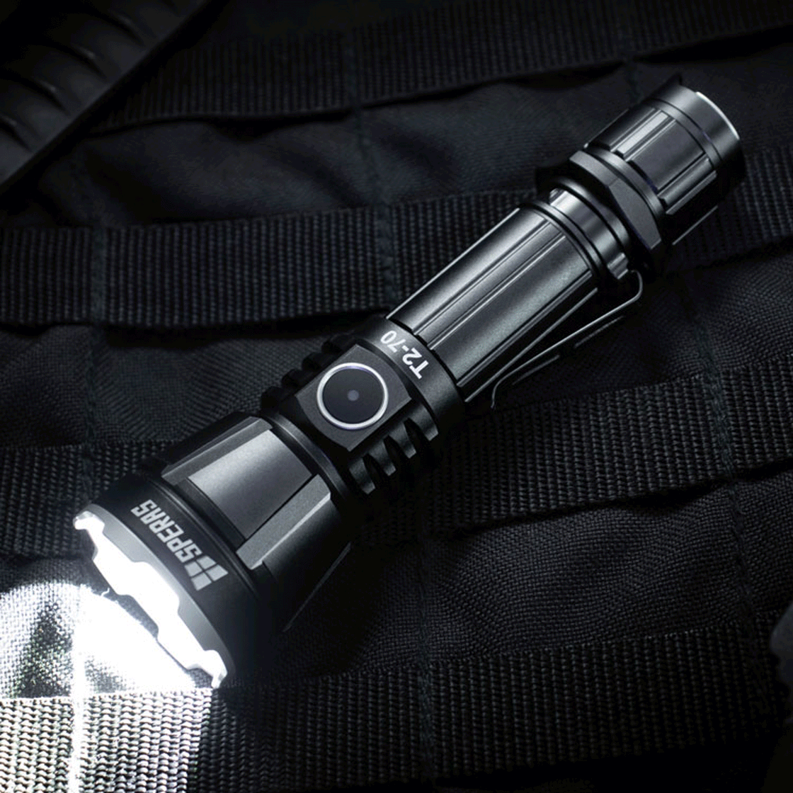 SPERAS T2-70 3300lm Dual Tail Switch Fast Strobe Flashlight